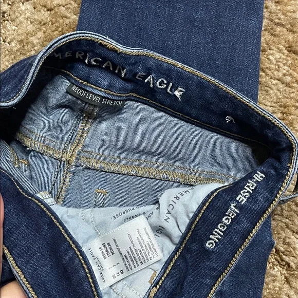 American Eagle Next Level Stretch High Rise Jegging SZ 2 Regular Distressed Rips - Picture 2 of 6